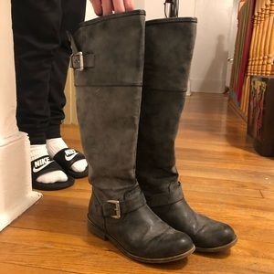 Gray Tall Boots